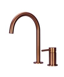 Pure.Sink Luxion Rubinetto da cucina in ottone a 2 fori con bocca di erogazione rotonda PLX2HR-62