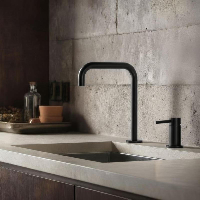 Pure.Sink Luxion Rubinetto da cucina nero opaco a 2 fori con bocca a U PLX2HU-10