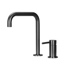 Pure.Sink Luxion Rubinetto da cucina Gun metal a 2 fori con bocca a U PLX2HU-61