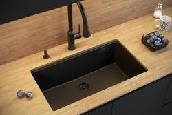 Quadri Newport II lavabo grande e profondo in granito da incasso e sottotop beige 76x45cm con tappo dorato 1208971759