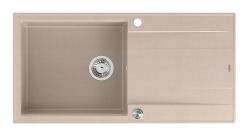 Lavello da incasso in granito beige perlato Quadri Luton con piano di scolamento reversibile 100x50cm con tappo in acciaio inossidabile 1208971772