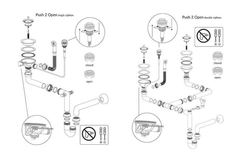 Lavello da incasso grande in granito beige perla Quadri Luton con piano di scolatura reversibile 86x50cm con tappo in acciaio inossidabile 1208971775