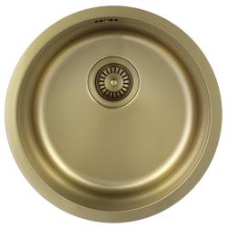 Pure.Sink Rondo Lavandino Rotondo Dorato da incasso, sottotop e sopratop 38 cm PRN38-60