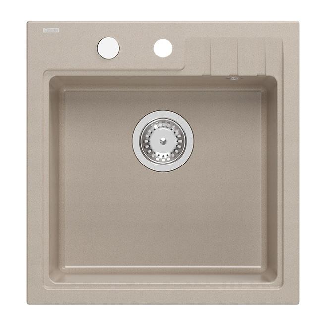 Quadri Cardigan Pearl beige granito lavabo da incasso 50x52 cm con foro per rubinetto 1208971818 - Productafbeelding