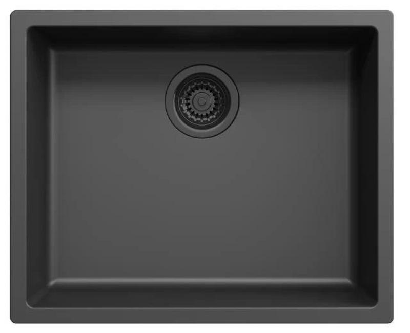 Lavabo nero Ausmann Fibre 50x40cm da incasso, sopraelevato e a filo con tappo automatico nero 1208971856