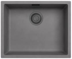 Ausmann Fibre lavabo in cemento grigio 50x40cm da incasso, sopraelevato e a filo con tappo automatico in metallo canna di fucile 1208971919
