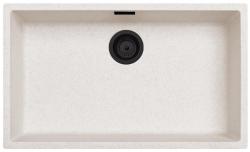 Ausmann Fibre sabbia bianca grande lavabo sottotop 70x40cm, sopratop e filotop con tappo automatico nero 1208971936