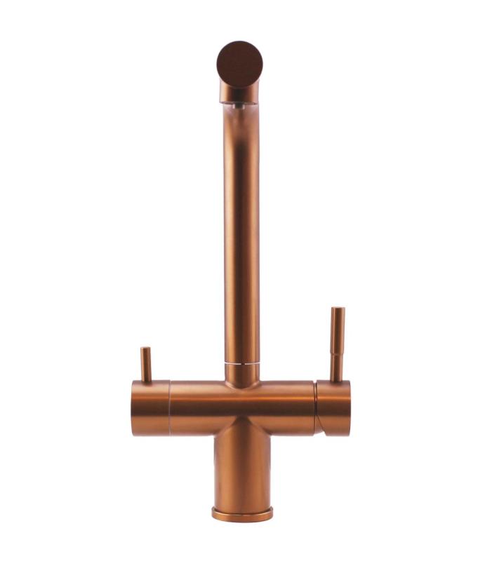 Pure.Sink Elite Steel Clear-S PVD Rame Rubinetto da cucina a 3 vie con bocca estraibile e acqua filtrata PS8120-62