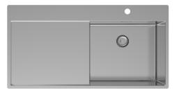 Pure.Sink Exclusivo Lavello in acciaio inox con sgocciolatoio 100x52 cm Rubinetto a leva destro PEX47100RT-02