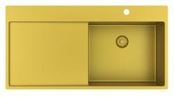 Pure.Sink Exclusivo Lavello dorato con sgocciolatoio 100x52 cm Rubinetto a leva destro PEX47100RT-60