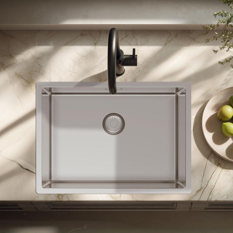 Pure.Sink Exclusivo Lavello speciale in acciaio inox da 35 cm di lunghezza 50x35 cm raggio 10 mm PEX5035-02