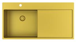 Pure.Sink Exclusivo Lavello dorato con sgocciolatoio 100x52 cm Rubinetto a leva sinistro PEX47100LT-60