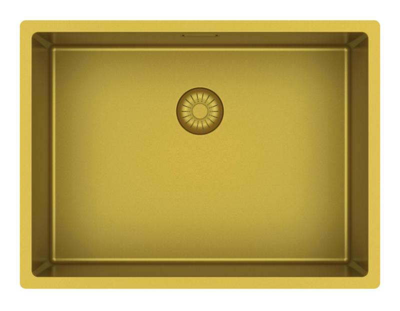 Pure.Sink Exclusivo Lavello dorato 55x40 cm, raggio 10 mm, incasso, a filo e da appoggio PEX5540-60