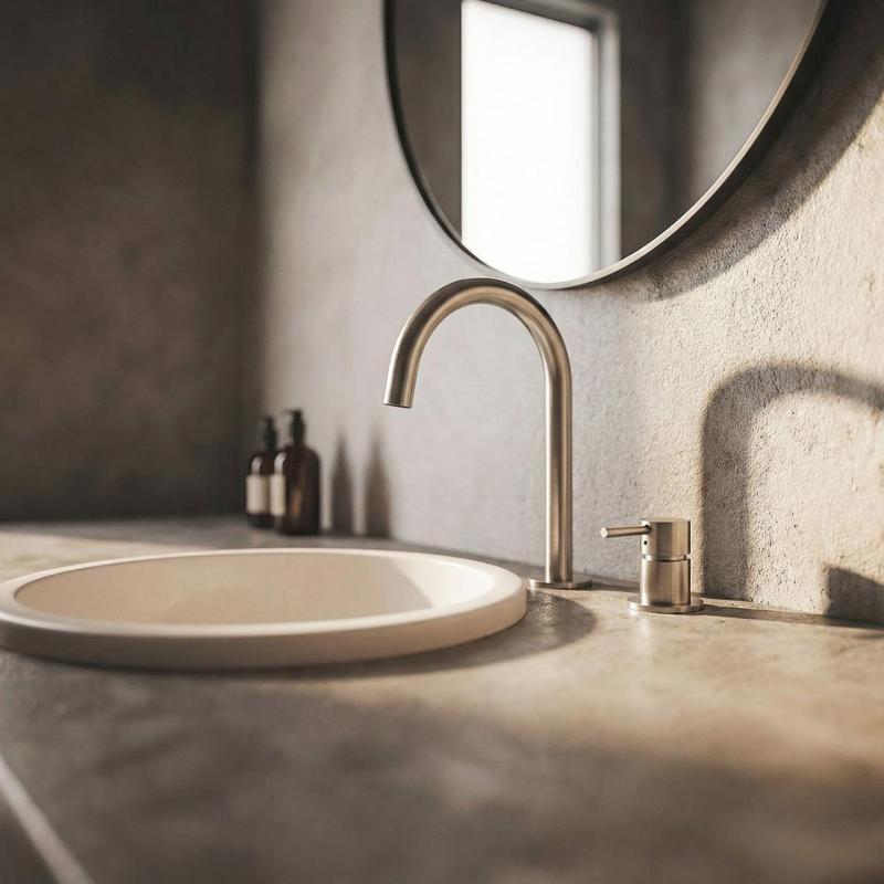 MURO TUA Rubinetto lavabo a 2 fori cromato con bocca rotonda 1208972104