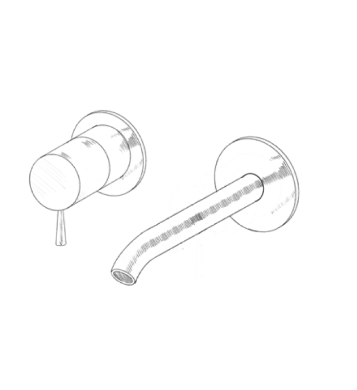 MURO TUA Rubinetto da incasso per lavabo cromato M1.AB1.2.CR