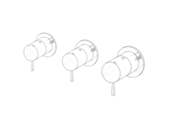 MURO TUA Miscelatore da incasso a parete con 2 rubinetti di arresto cromato M1.B34.R.CR