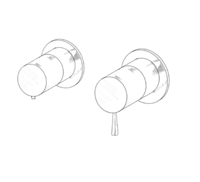 MURO TUA Termostato doccia da incasso con 2 uscite cromato M1.B32T.R.CR