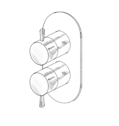 MURO TUA Miscelatore da incasso a parete con deviatore a 3 vie cromato M1.B33.S.CR