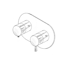 MURO TUA Rubinetto termostatico da incasso per doccia con 3 uscite cromato M1.B33T.S.CR