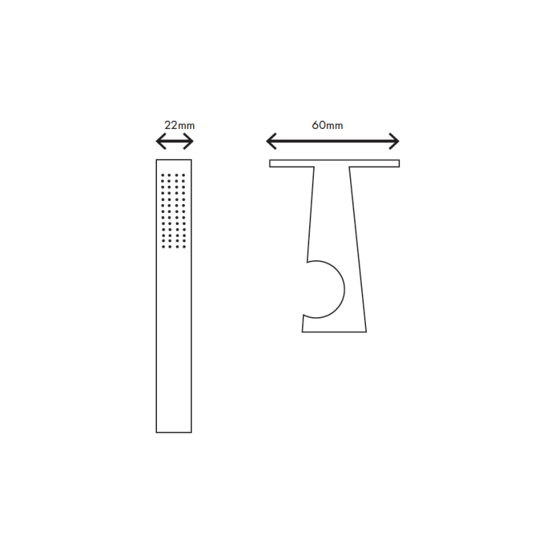 MURO TUA Set doccia a mano Slim completo di raccordo a muro cromato M1.BA1.S.CR