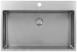 Pure.Sink Exclusivo Lavello grande in acciaio inossidabile 75x40 cm con rubinetto a leva e foro per rubinetto BB7540T-02