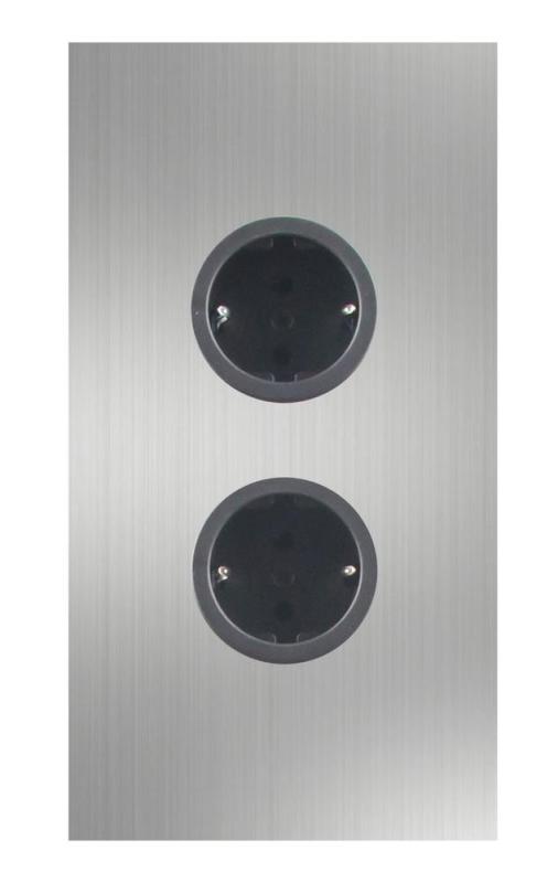 Indux Corner Colonna elettrica con 2 prese di corrente con messa a terra in acciaio inossidabile 1208972276