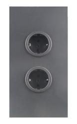 Indux Corner Colonna energetica con 2 prese di corrente con messa a terra Gun metal 1208972281