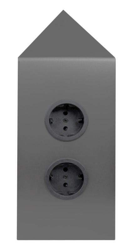 Indux Corner Colonna energetica con 2 prese di corrente con messa a terra Angolare Gun metal 1208972286
