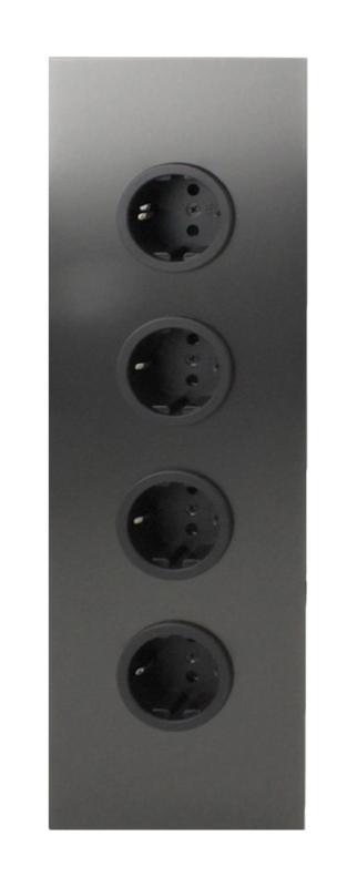 Indux Corner Colonna energetica con 4 prese di corrente con messa a terra Gun metal 1208972290