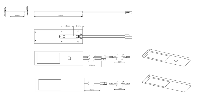 Indux Solin Cucina Set LED Multi Tone da incasso 2 faretti x 3,6 W Alluminio 1208972340