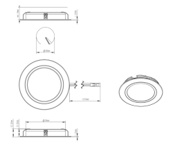 Indux Luma Cucina da incasso Multi Tone LED Set 4 faretti neri 1208972406