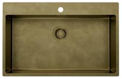 Pure.Sink Luxion Grande lavello in bronzo antico PVD 78x50 cm Tapwing con rubinetto e griglia inferiore PLX7850T-64