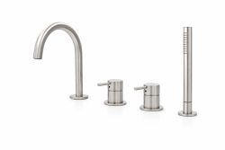 MURO TUA Miscelatore da incasso per vasca con bocca di erogazione rotonda e doccetta estraibile cromata 1208972441