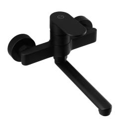 Aquanello Casa Rubinetto da cucina a leva singola nero con bocca di erogazione da 20 cm BL-1420-CS