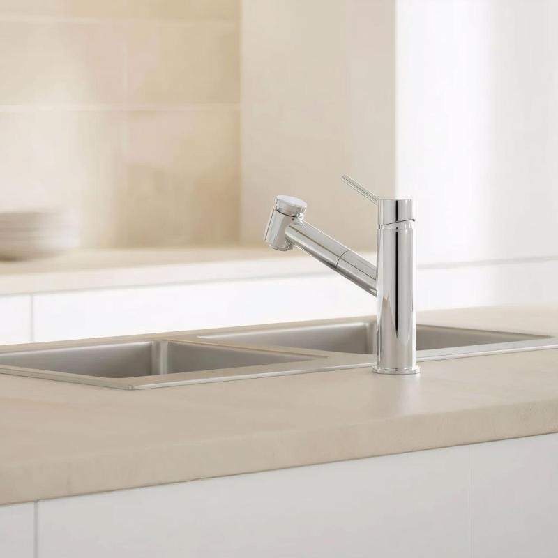 Aquanello Voss Miscelatore da cucina cromato con bocca estraibile e funzione doccia CR-7200-VS