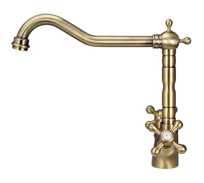Aquanello Heritage Ascot Classic Kitchen Nostalgic Kitchen Faucet Bronze with Angled Spout BN-4002-HA