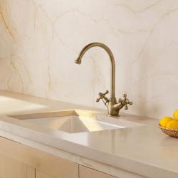 Aquanello Heritage Ascot Cucina classica - Rubinetto da cucina in stile retrò in bronzo con bocca rotonda BN-4003-HA