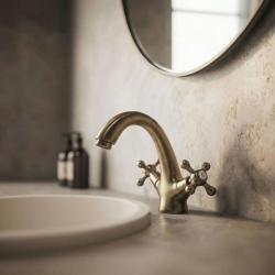 Aquanello Heritage Ascot Miscelatore classico nostalgico per lavabo in bronzo BN-4101-HA