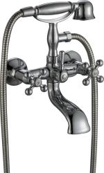 Aquanello Heritage Ascot Rubinetto classico per vasca con manopole a stella in acciaio inox, doccetta inclusa NB-3002-HA