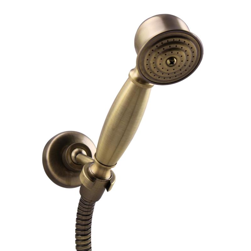 Aquanello Heritage Ascot Classic Surface-Mounted Shower Faucet Set with Star Knobs Bronze including Hand Shower BN-2002-HA