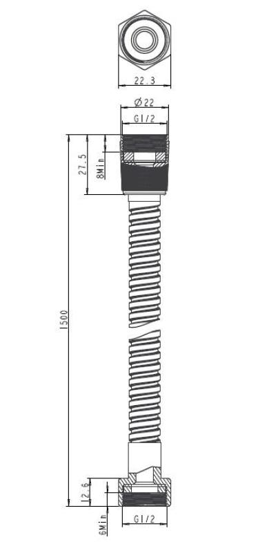 Aquanello Heritage Collection Slang doccia  150 cm Bronzo BN-9002-HC