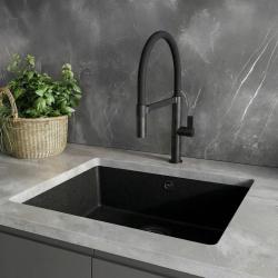 Ausmann Alira Rubinetto da cucina nero con bocca flessibile 1208972565