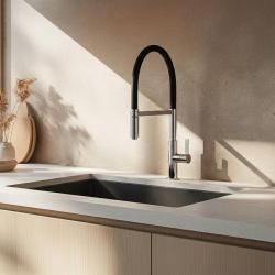 Rubinetto da cucina Ausmann Lavea Cromato con beccuccio girevole e flessibile 1208972568