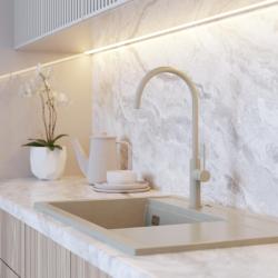 Graniteland Vira Slim Miscelatore da cucina beige con bocca girevole 1208972622