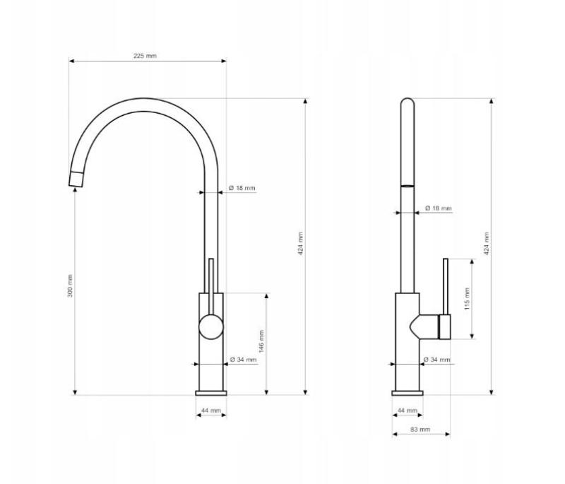 Graniteland Vira Slim Miscelatore da cucina cromato con bocca orientabile 1208972625