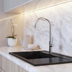 Graniteland Vira Slim Miscelatore da cucina in acciaio inossidabile con bocca girevole 1208972628