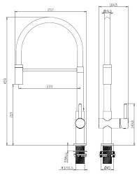 Aquanello Gastro Miscelatore da cucina con bocca flessibile, nero BL-4400-GT