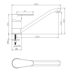 Aquanello Casa Rubinetto da cucina monocomando basso cromato CR-1203-CS