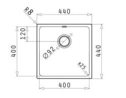PM Lydia Lavello in acciaio inossidabile 40x40 cm, da incasso sotto piano, da incasso a filo piano e da appoggio 1208972639