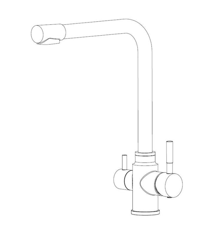 Aquanello Limpia Solid Stainless Steel 3-Way Kitchen Faucet with Filtered Water SS-1600-LP